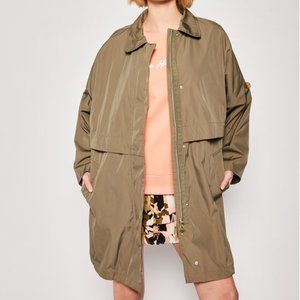 Geox Respira Parka Pisa Cape Jacket Deep Olive Green Size 12